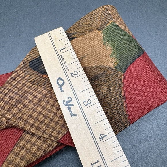 Polo Ralph Lauren Mallard Duck Flying Novelty Tie Red Houndstooth Handmade USA - Picture 12 of 15